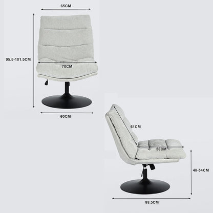 Meuble Cosy Eetkamerstoel, draaibaar, in hoogte verstelbaar, rugleuning kantelbaar, zonder armleuningen, van chenille-stof, belastbaar tot 120 kg, grijs