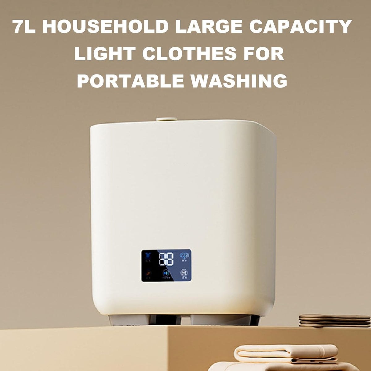 Draagbare Wasmachine – Mini Wasmachine – Compacte Wasmachine – Automatische Wasmachine – Kleine Wasmachine – 7 Liter Capaciteit – LCD Touchscreen Bedienig