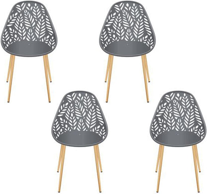 HOME DECO FACTORY, HDO0331, Set van 4 Grijze Lucena stoelen, tuinmeubelen, buitenzit, 52,3 x 83,4 x 53,3 cm, zithoogte 45 cm, Grijs
