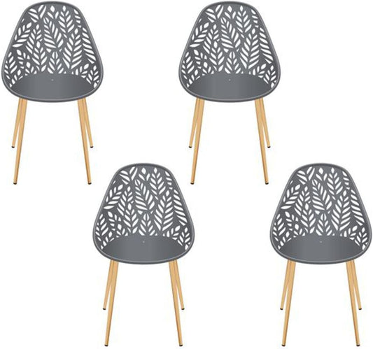 HOME DECO FACTORY, HDO0331, Set van 4 Grijze Lucena stoelen, tuinmeubelen, buitenzit, 52,3 x 83,4 x 53,3 cm, zithoogte 45 cm, Grijs