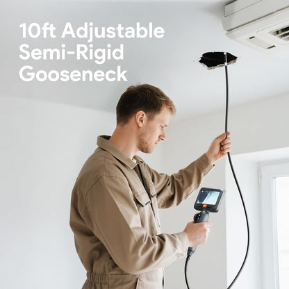 DEPSTECH Endoscoop met dubbele lens met 210 graden tweeweg-scharnier, industriële endoscoopcamera met verlichting, 0,33 inch sonde, 3M waterdichte flexibele slangenbuis, video-inspectiecamera-tool