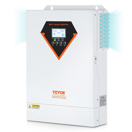 VEVOR Hybride omvormer, 5500 W, zonne-omvormer, hybride, off-grid, zuivere sinusgolf, 230 V, AC met geïntegreerde zonne-laadregelaar MPPT 100 A, hybride opladen, nut, zonne-energie