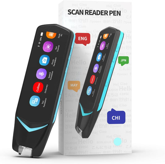 NEWYES Scan Reader Pen 4 Pro met 4,9 inch touchscreen, tekst-naar-spraak leespen, slimme opname leerpen voor studenten