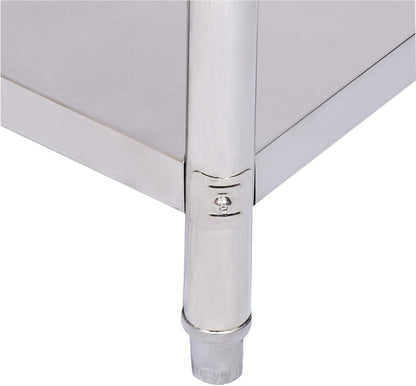 Roestvrijstalen Werktafel – RVS Werktafel – Horeca Werktafel – Keukenwerktafel – Bereidingstafel – Met Opstaande Rand – 120x60x85 Cm – 150 Kg Draagkracht