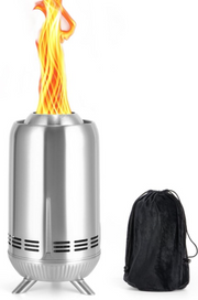 Vuurschaal - Vuurkorf - Vuurplaats - Tafelvuur - Tafelblad - Draagbaar - Pellet - Wood - Brandstof - Lichte - Duurzame - Marshmallow-roosterstokjes - met Draagtas - voor Buiten - Camping - Vis - Wandelen - RVS - 16.3 x 30.6 cm - Zilver