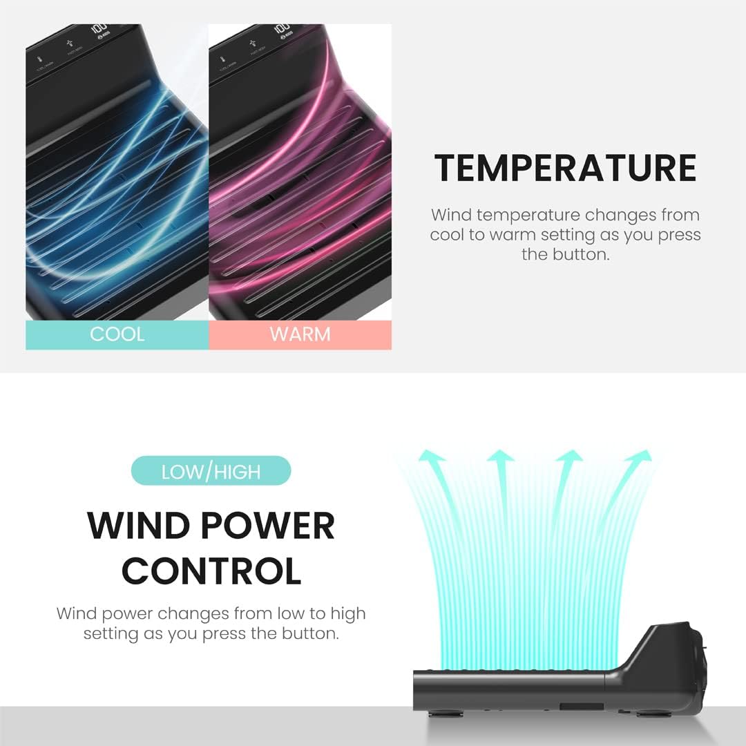 VOVO STYLEMENT BD-7700B Body & Foot Dryer, Made in Korea, Temperature & Wind Volume Controlled Dryer with Intuitive Display, Waterproof hygienic Scaffolding