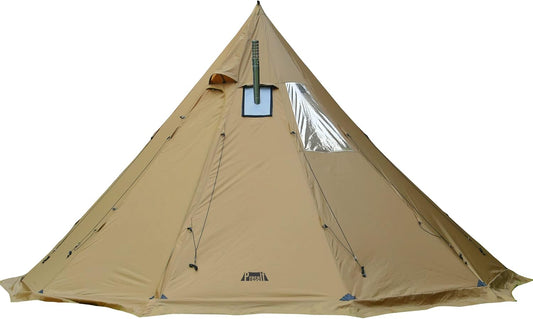 Preself 4~6 Persoon Tipi Hot Tent T3 XL met Schermvenster, Hoogte 8 '6 "2,6 m, Diameter 15' 4,6 m, voor Hout Buring Kachel Bushcraft Familie Camping Jacht Vissen (Tent)