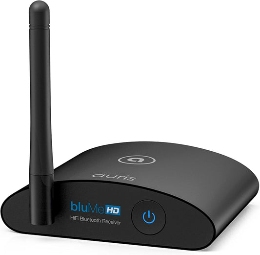 Auris BluMe HD Bluetooth 5.0-muziekontvanger Hi-Fi draadloze audioadapter met audiofiele DAC en aptX HD voor streaming naar stereo thuis, AV-receiver of stereoversterker