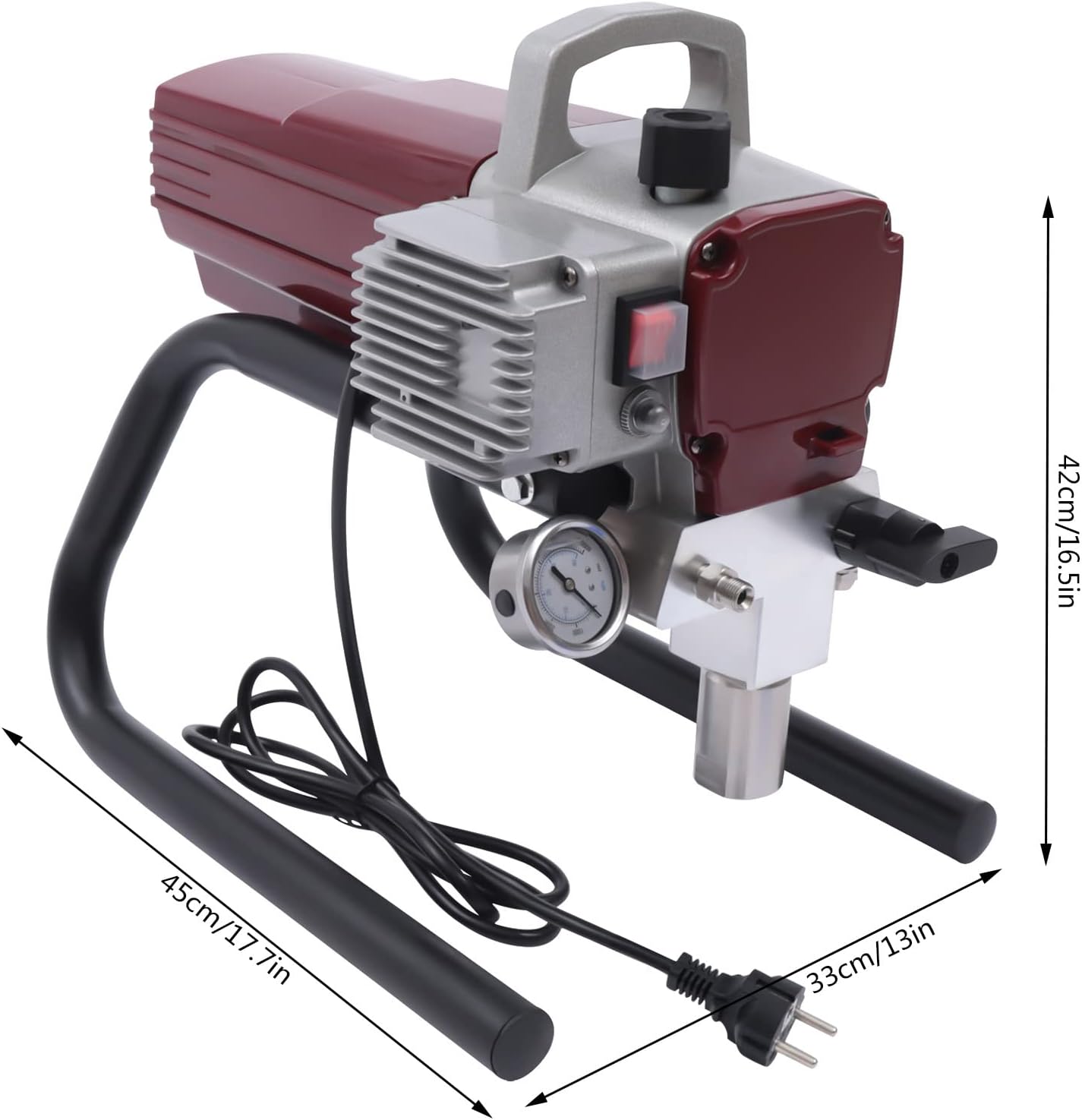 Airless Spuitmachine – Verfspuitmachine – Muurspuit – Spuitpistool – Schilderapparaat – 1800 W Krachtige Motor – 13 Meter Hoge Drukslang