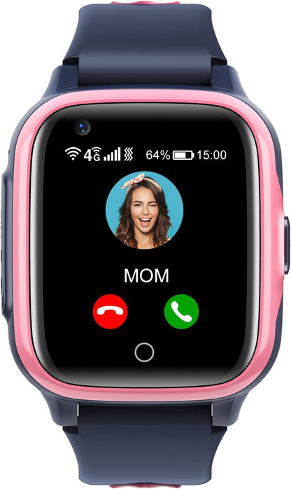 Smartwatch Kids GPS met 4G WiFi Video-oproep SOS-camera Waterdicht Bericht Wekker Stopwatch Klasse-modus Muziekspeler Trillingsmelding Cadeau voor Jongens Meisjes Compatibel met iPhone Android
