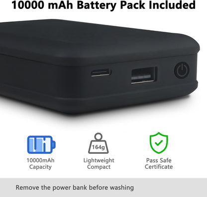 Verwarmd vest voor heren, elektrisch thermo-vest, met 10.000 mAh accu, 3 temperatuurniveaus, ideaal voor werk in de open lucht, wandelen, vissen, winter