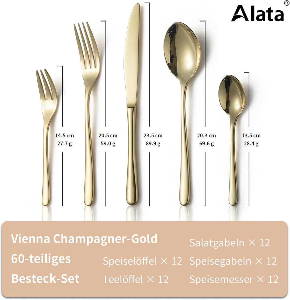 Vienna Champagne Gold 60st Set