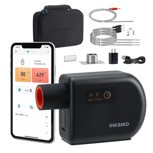 INKBIRD Wi-Fi Bluetooth BBQ Temperatuurregelaar,Smoker Thermometer met 4 sondes,Compatibel met Big Green Egg,Kamado Joe, Primo,Vision Grill, Akorn Kamado