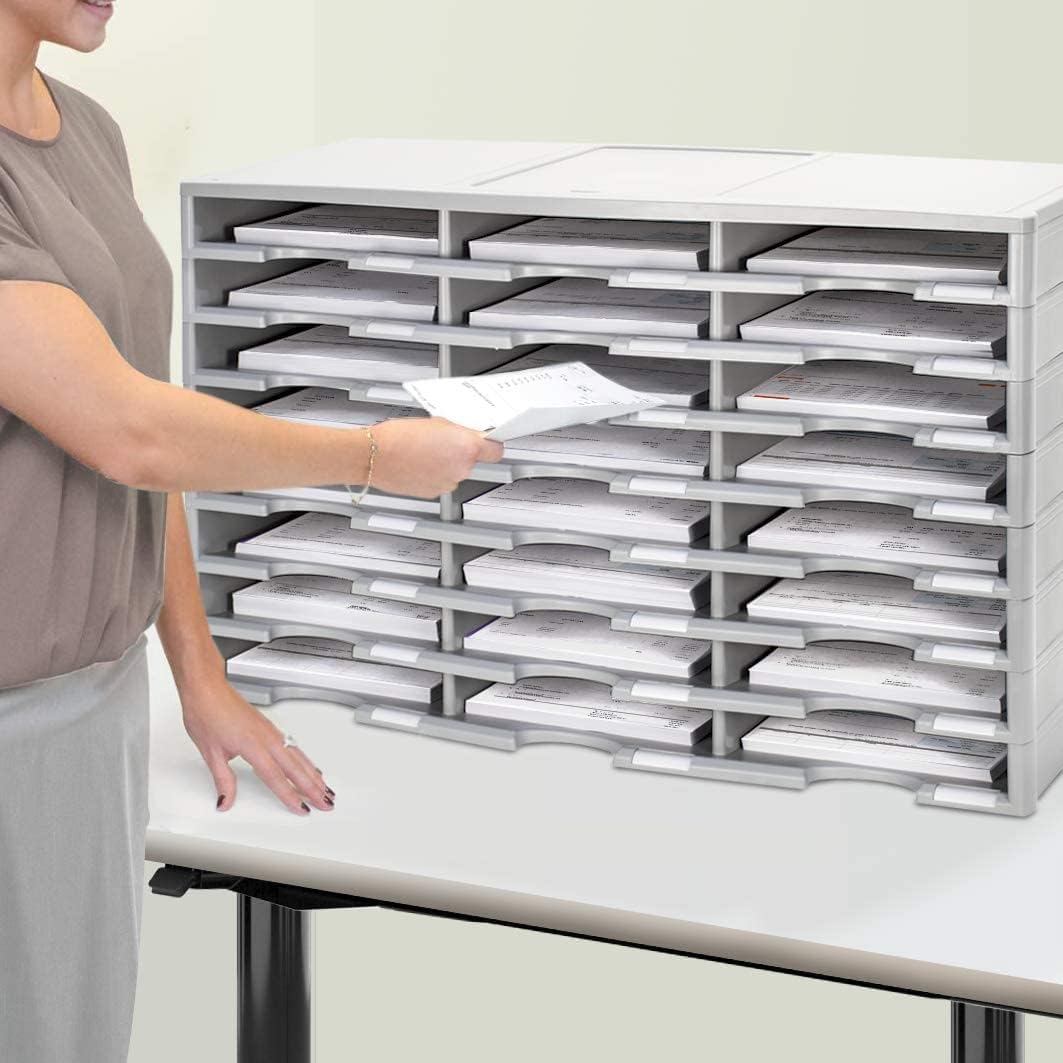 Storex Literatuurorganizer met 24 vakken, 31,4 x 14,2 x 20,5 inch, zwart (61435U01C)