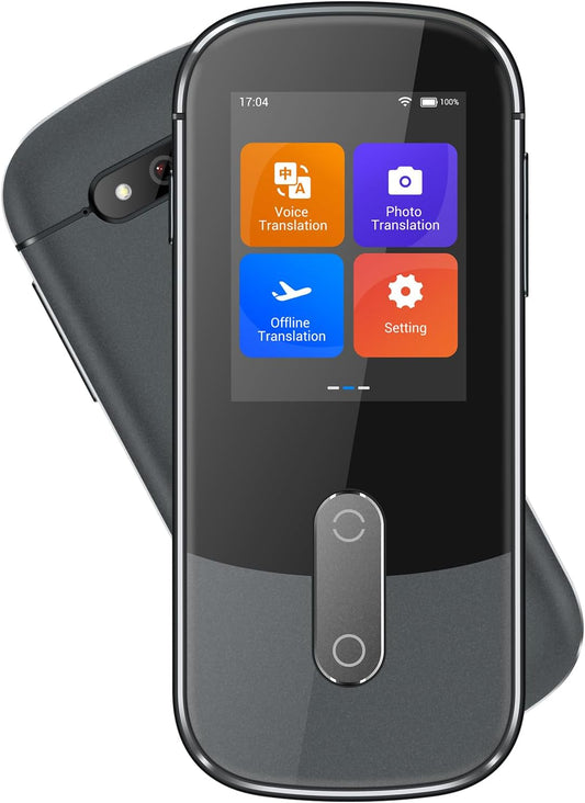Offline Taal Voice Vertaler Apparaat W09 PRO voor 144 Talen en Accenten Foto Vertaling Geen WiFi Internet Nodig voor Reizen Business W09 Grijs