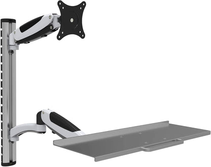 HFTEK FY02WS Monitorhouder, wandhouder voor schermen van 13 tot 34 inch met VESA75 / 100 - toetsenbordhouder met gasveer arm