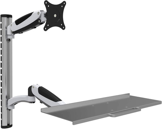 HFTEK FY02WS Monitorhouder, wandhouder voor schermen van 13 tot 34 inch met VESA75 / 100 - toetsenbordhouder met gasveer arm