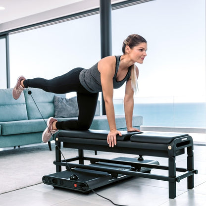 G1i Smart Home Gym – High-quality strength training equipment with 150 kg resistance, 75 levels, smart bar, app control and complete accessory set - QUORE