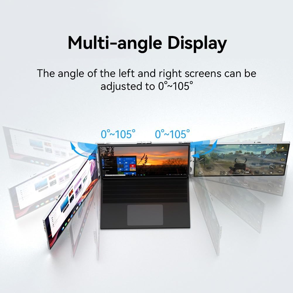 14 Inch Draagbare Monitor voor Laptop – Draagbaar Scherm – Extra Scherm – Tweede Scherm – Extern Beeldscherm – 1920 x 1200 IPS – 100% sRGB