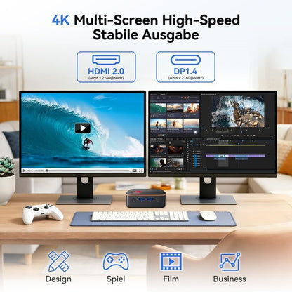 Blackview 2026 MP20 Mini-PC AMD Ryzen 3300U W-11 Pro (Defeat 3200U/3250U), 16 GB RAM 512 GB SSD Mini Desktop-Computer, 4K @ 60 Hz UHD, USB 3.2 + HDMI + DP + RJ45 voor business/school