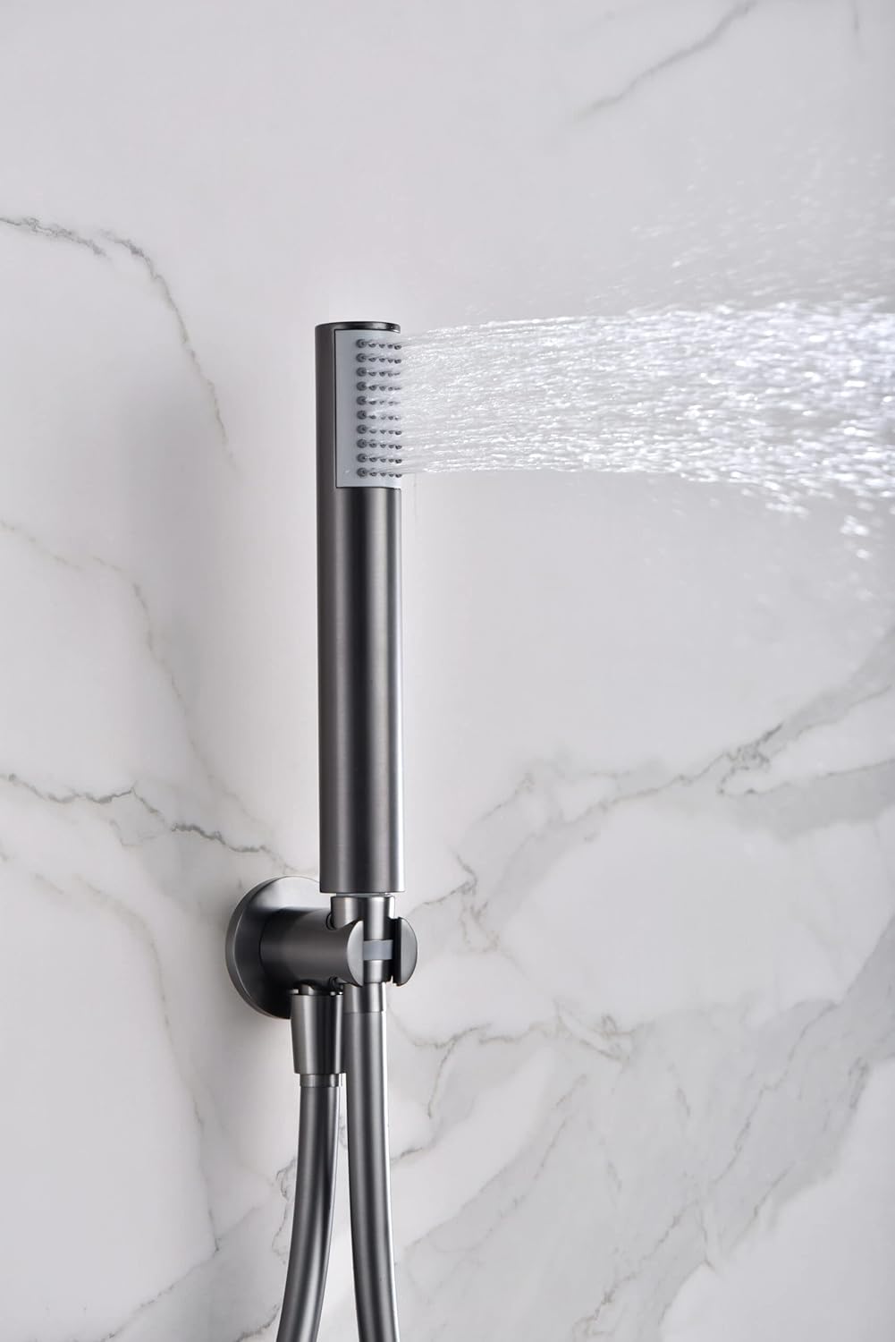 Thermostatische Douche Set – Douchekraan – Regendouche – Handdouche – Douche Thermostaat – Zwarte Gun Metal – Thermostaat met 2-weg Omschakeling – Ø 25 cm Regendouche