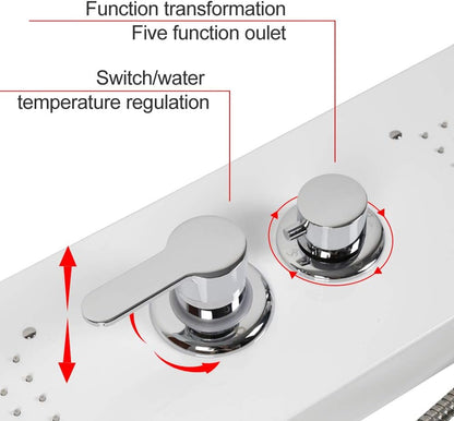 Douchekolom Hydromassage – Douchepaneel – Doucheset – Spa Douche – Regen- en Watervalstraal – 5 Douchestanden – 304 Roestvrij Staal – 140 cm Hoog