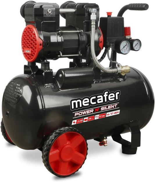 Compressor – Luchtcompressor – Aircompressor – Pneumatische Compressor – Olievrije Compressor – 24 Liter Tank – 1,5 PK Motor