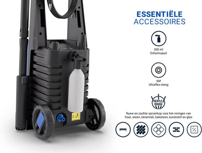 Hogedrukreiniger – High Pressure Cleaner – Spuitmachine – Waterreiniger – Terrasreiniger – 140 Bar Werkdruk – 2000 Watt Vermogen