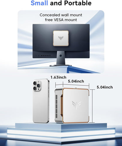 NiPoGi Pinova P2 Mini PC W-11 Pro ΑΜD Ryzen 3300U (tot 3,50GHz) 16GB DDR4 1024GB M.2 SSD, Mini Desktop Computer voor Kantoor/School/Thuis, Triple 4K, HDMI 2.0, DP, Type-C, Dubbele WiFi, 28W TDP