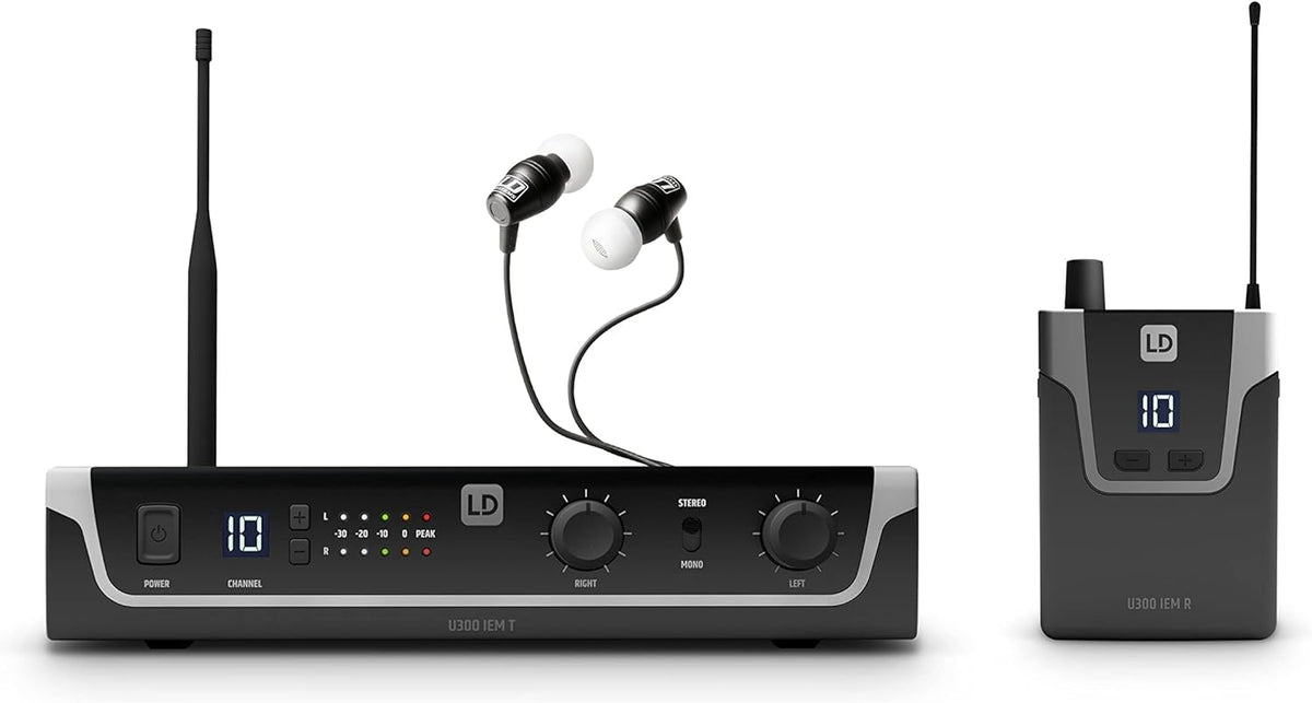 In-Ear Monitoringsysteem – Monitorsysteem – Draadloze Monitoring – In-Ear Set – Podiummonitor – 584-608 MHz – Bereik Tot 100 Meter