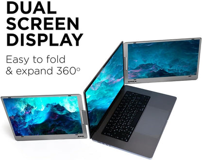 Revolutioneer uw werk met twee laptopscherm - Plug and Play 14 inch FHD 1080P IPS (macOS/Windows/Linux) - Drievoudig laptopscherm voor maximale productiviteit