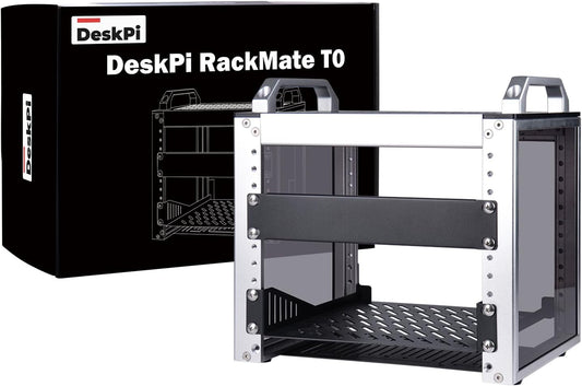 GeeekPi 4U serverkast, 10 inch serverrack voor netwerk, servers, audio en videoapparatuur, DeskPi RackMate T0 rackmount (Zilver)