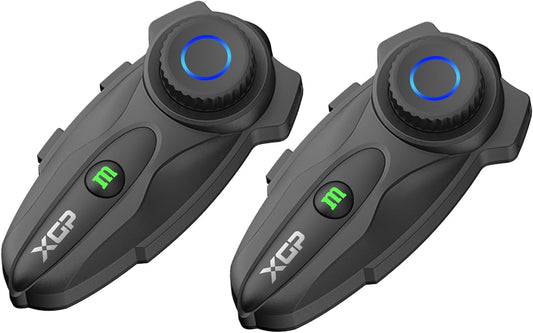 X10 Mesh Bluetooth intercomsysteem voor motorrijders, Bluetooth 5.3 helm-intercom voor maximaal 10 motorrijders 3KM Intercom Motorfiets Accessoires Muziek Delen Universele Montage 2pack