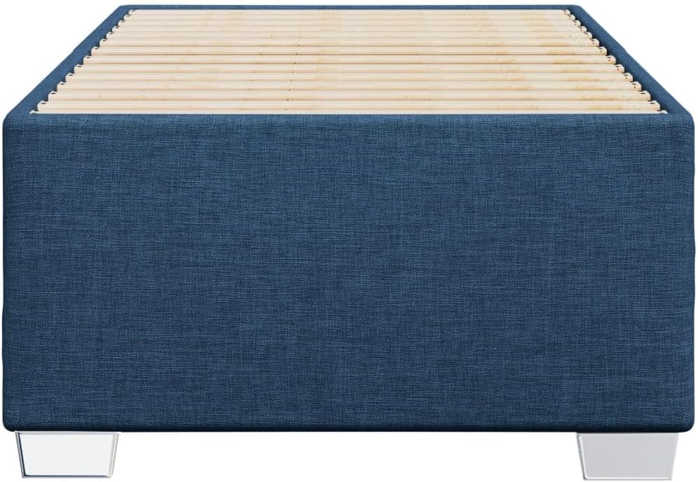 Bedframe – Bedbodem – Slaapkamerbed – Logeerbed – Eenpersoonsbed – Polyester Bekleding – Lattenbodem 90x190 cm – Stevige Kunststof Poten