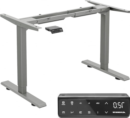 Maidesite Height Adjustable Electric Desk Height Adjustable Table Frame,Suitable for All Common Tabletops,2-Stage Lifting Legs(Grey) - QUORE