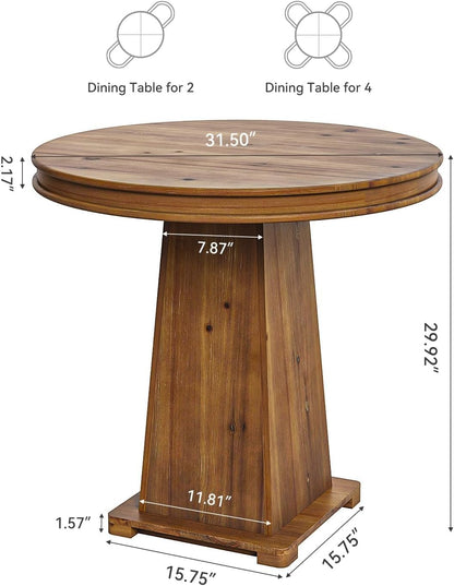 Ronde Eettafel – Keukentafel – Houten Tafel – Kleine Eettafel – Eetkamertafel – Massief Hout – Compact 80 cm Diameter