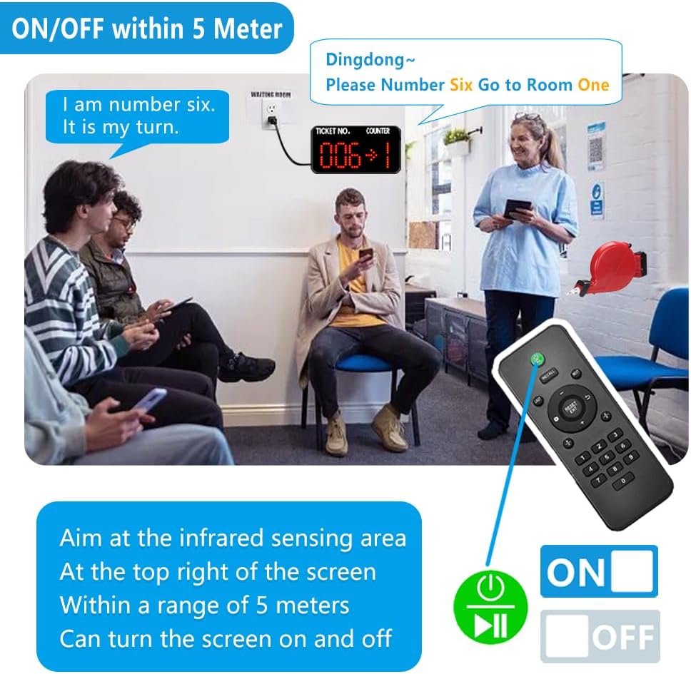Queue Call System for Multiple Counters | Call Buttons +Caller ID+Ticket Dispenser(3+1+1) | Queue Management, Calling Queuing Client to the Right Counter - QUORE