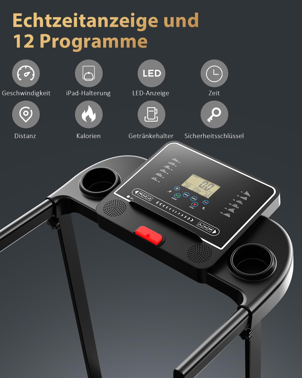 Elektrische Loopband – Ruimtebesparend – Inklapbaar – Wandelpad – Treadmill – 3,5 Inch LCD-Display – Stil Tot 10 Km/u