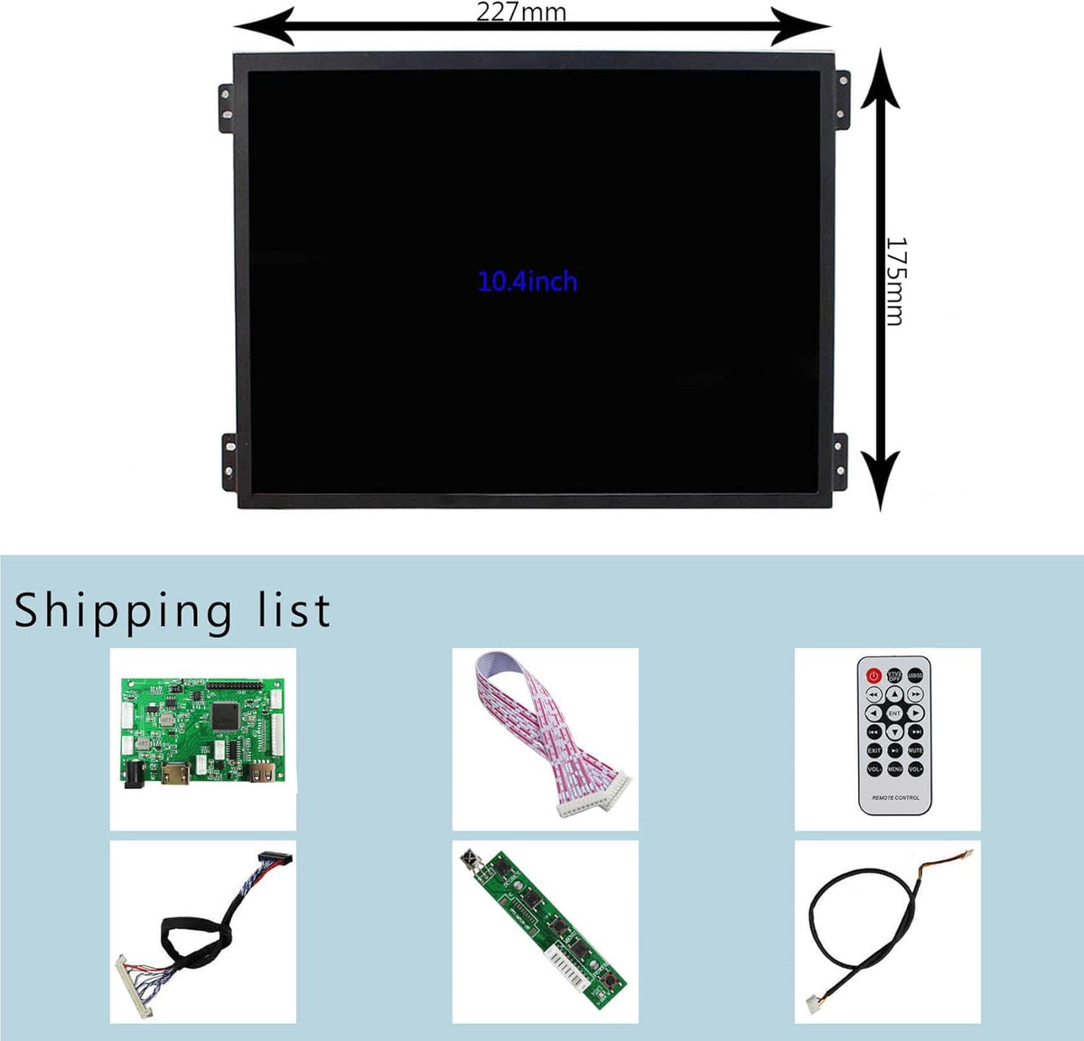 VSDISPLAY 10.4 inch 1024X768 4:3 600nit VS104T-004A IPS Lcd scherm en USB Automatische Helderheid Aanpassing LCD Control Board, voor DIY Monitor Display