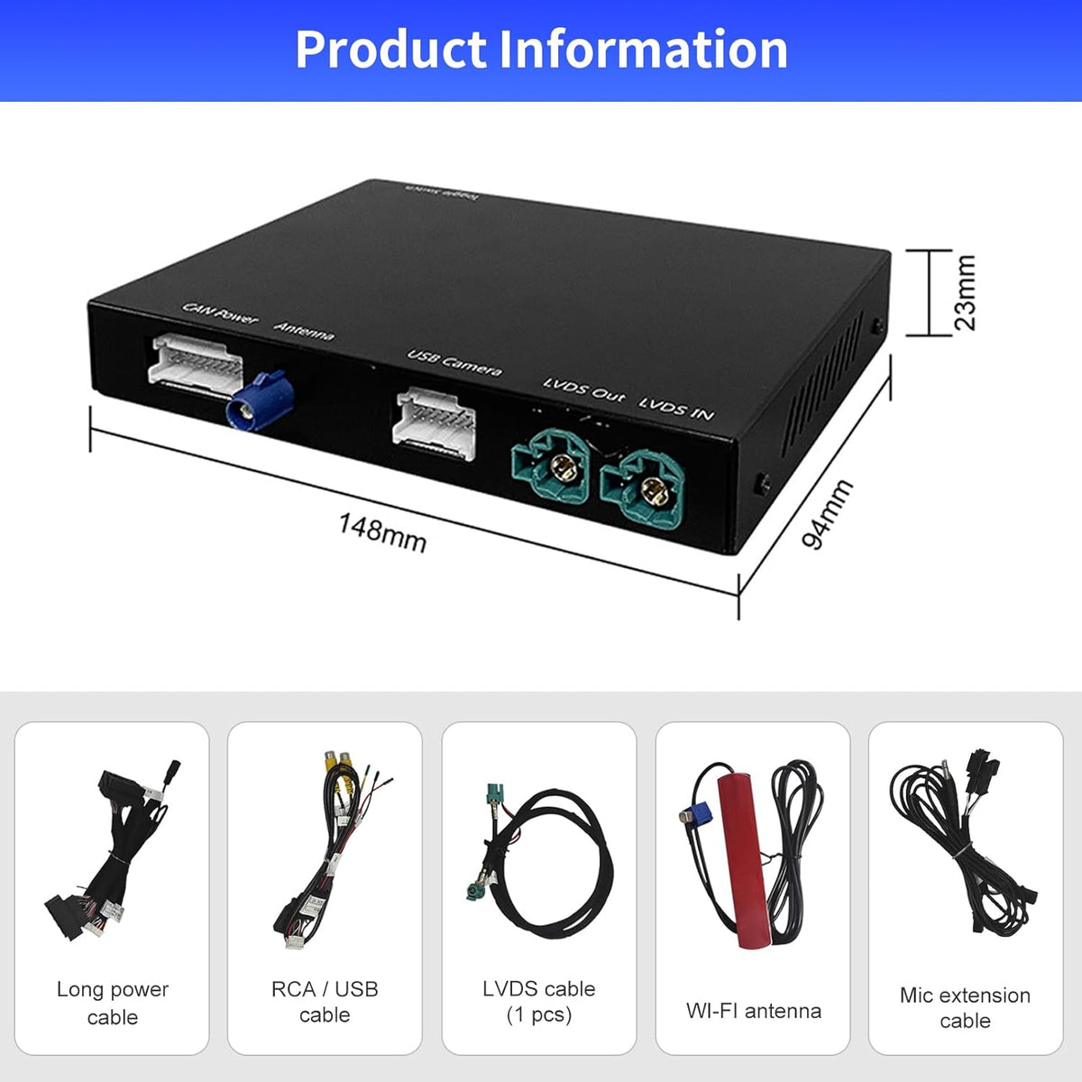 Draadloze CarPlay Android Auto Interface – Smartphone Connectiviteit Module – Auto Multimedia Adapter – EVO Systeem Upgrade – Draadloos & Bekabeld – Ondersteuning Navigatie & Camera
