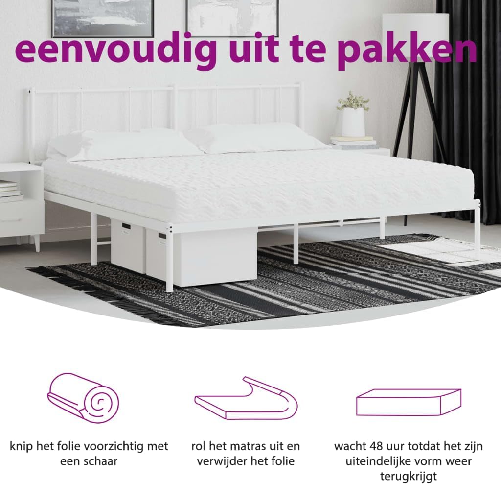 Schuimmatras – Matras – Bedmatras – Logeermatras – Ledikantmatras – Dubbele Hardheid H2 & H3 – 200x200 cm Met Ademend Gebreide Hoes