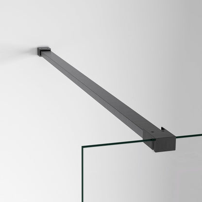 Douchecabine met Vaste Zijwand – Douchewand – Douchedeur – Douchepaneel – Douchebak – 8 mm Gehard Veiligheidsglas – Verstelbaar 88-90 cm x 195 cm Mat Zwart Profiel