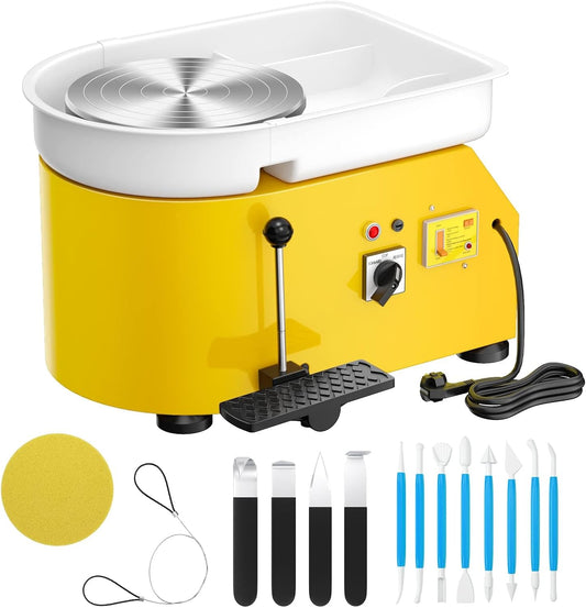 Elektrisch Aardewerkwiel, 25 cm Pedaal Pottenbakkersschijf met Afneembare ABS Basis en Draaitafel Draaitafel Klei Tool voor Keramiek DIY DIY DIY