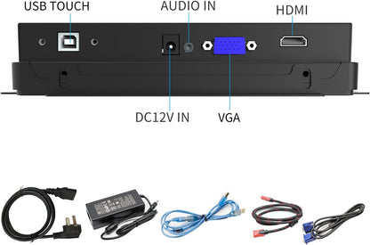 GreenTouch 8 Duim Open Kader 1024x600 HDMI PCAP Aanrakingsmonitoren voor Consument, Kleinhandelspos en de Horecamarkten