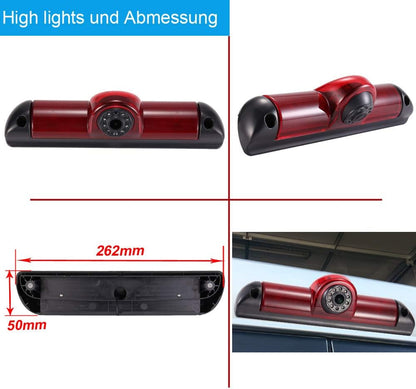 Top Mount Remlamp Omkeren Achteruitrijcamera Nachtzicht Backup Camera+7 "LCD Monitor voor Van Fiat Ducato 2006/Peugeot Boxter 2006/Citroen Jumper 2006 (18mm Top Lens)