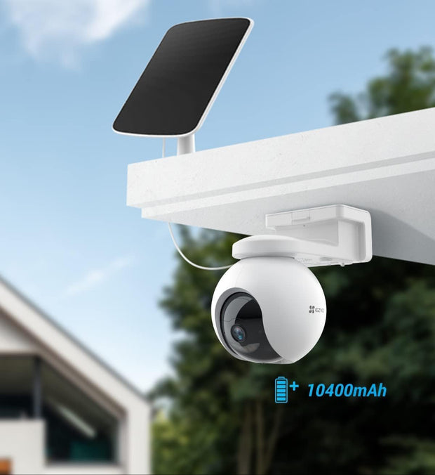 Beveiligingscamera Buiten - WiFi-bewakingscamera - Camerabewaking - Draadloos - Zonne-energie - 10400 mAh - Intelligente Tracking - Persoonlijke Detectie - Kleurennachtzicht - Bidirectionele Audio - Sirene - Type C - Wit