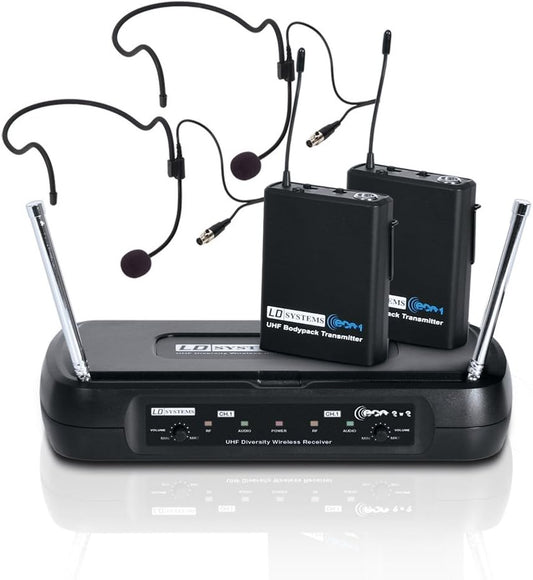 LD Systems LDWSECO2X2BPH2 ECO 2 draadloze microfoonsysteem met 2x riempack en 2x headset (863,9/864,9MHz)
