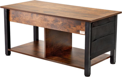 Koffietafel - Table - Coffe table - Living Room Table - Lift Top salontafel - tafel met extra opbergruimte - omklapbare salontafel voor de woonkamer - 41.7in - Bruin - 47.51lbs