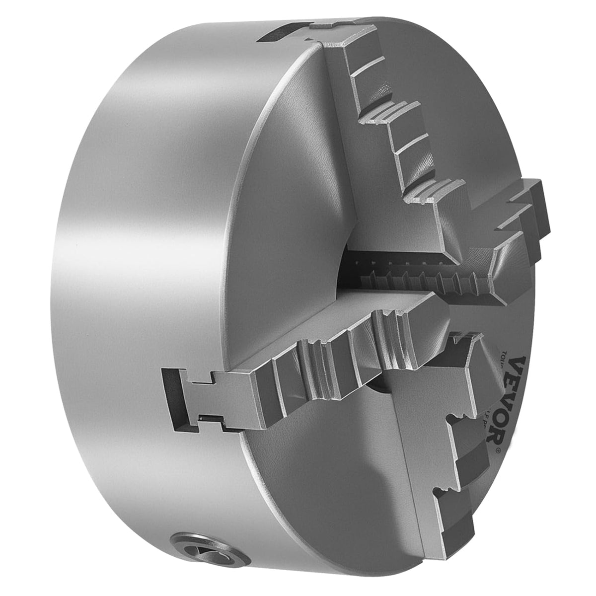 VEVOR 4 Jaws, 200 mm, Self-Centering Drill Chuck with 1 1/2"-8 Thread Support Plate, 4-200 mm Clamping Range with T-Wrench Screws, HT300 Material, for Wood Metal Lathe