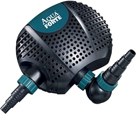 AquaForte O-Plus 6.500 laagspanningsfilterpomp (12 volt), 50 watt, maximaal debiet 6,5 m3 per uur, maximale opvoerhoogte 4 meter, ideaal voor zwemvijvers